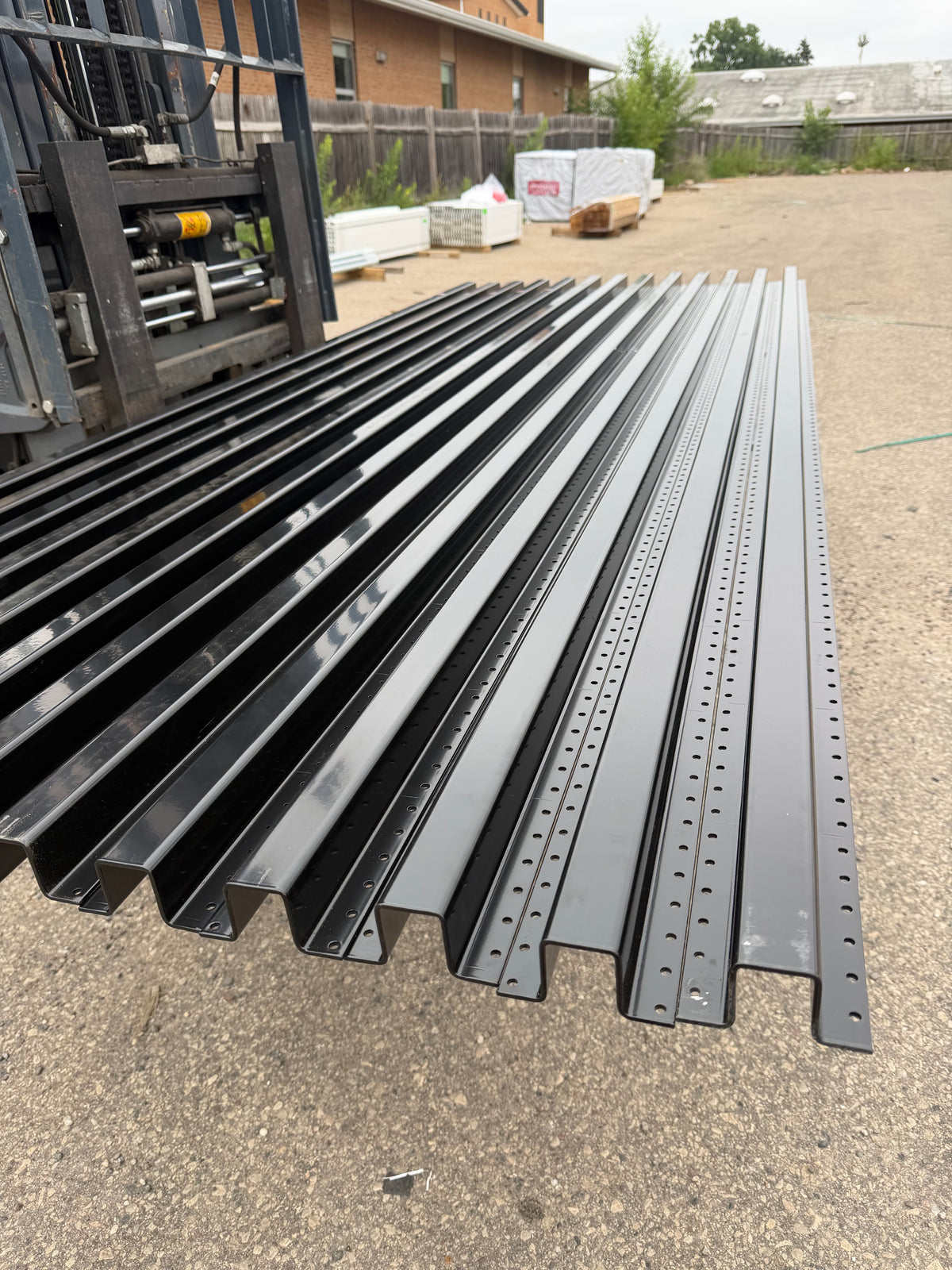 10ft Powder Coated Black X Steel Fence Post