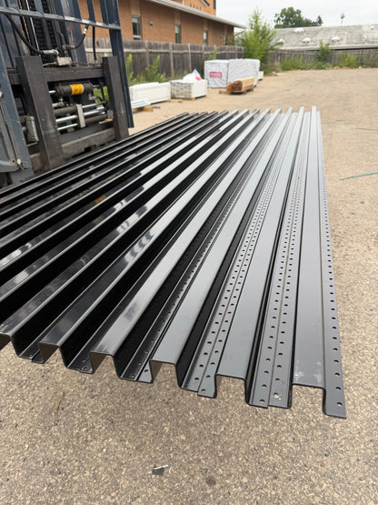 10ft Powder Coated Black X Steel Fence Post