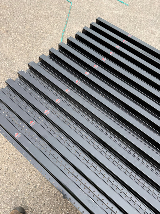 10ft Powder Coated Black X Steel Fence Post