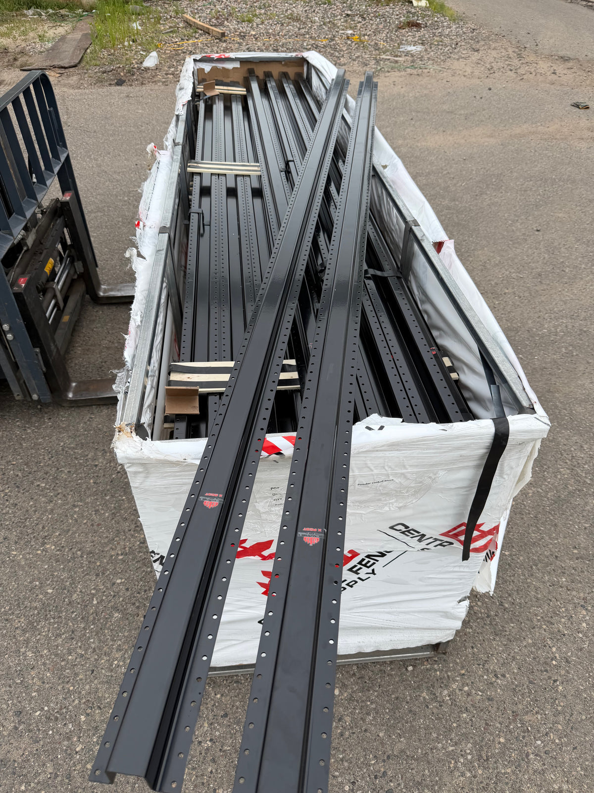 10ft Powder Coated Black X Steel Fence Post