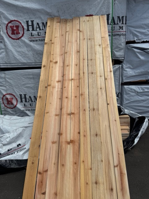 1x4x8 Knotted Cedar Apperance Grade Rough Cut