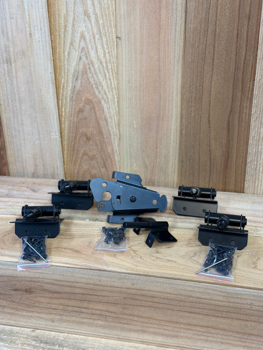 Double Gate Ornamental Steel Gate Hardware Set (4 Hinges, 1 Latch)