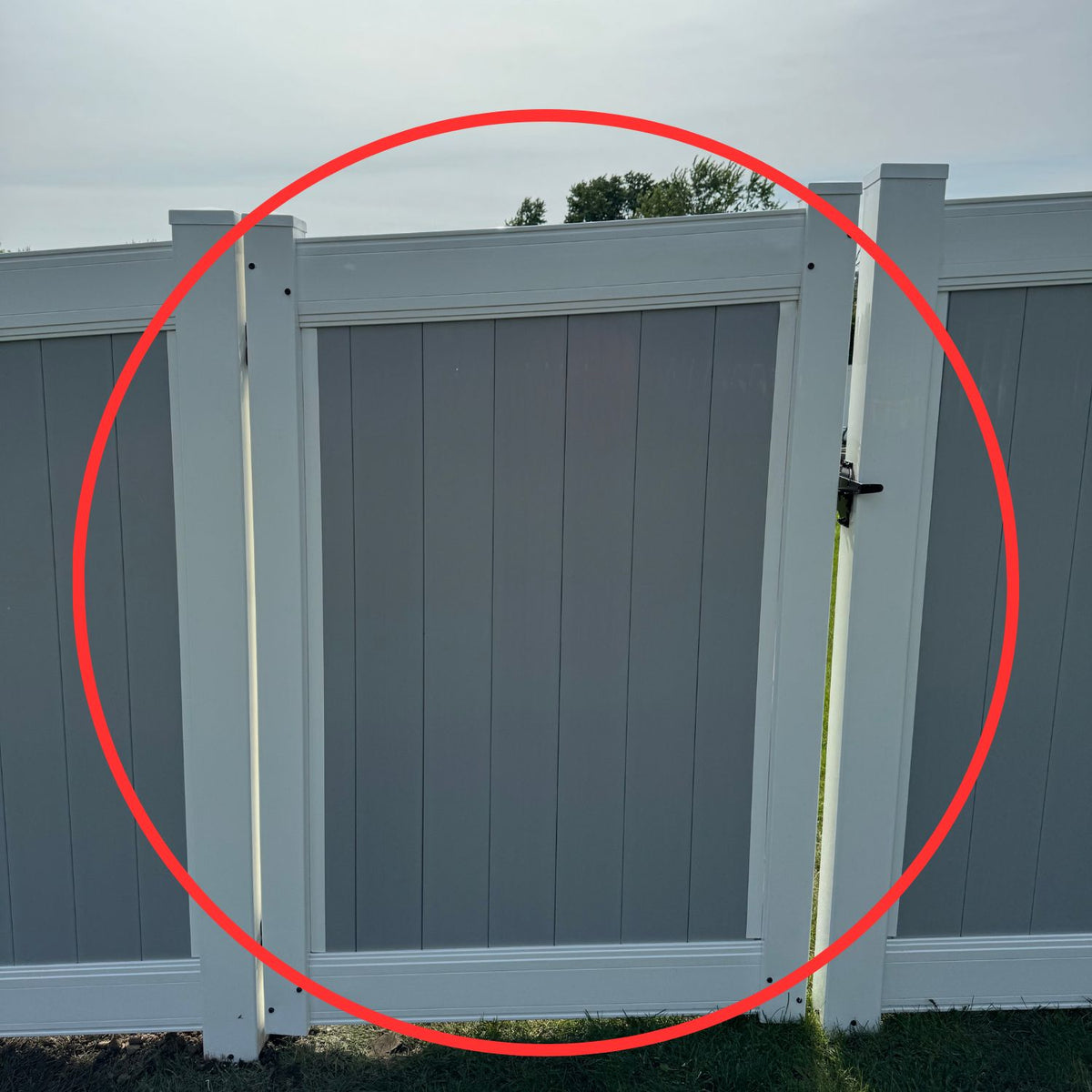 50" Wide White/Light Grey Vinyl Gate Kit (No Hardware)