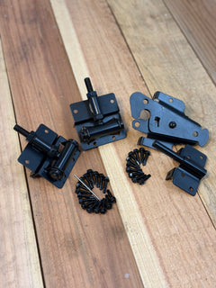 Ornamental Steel Gate Hardware Set (2 Hinges, 1 Latch)