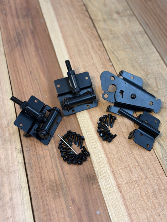 Ornamental Steel Gate Hardware Set (2 Hinges, 1 Latch)