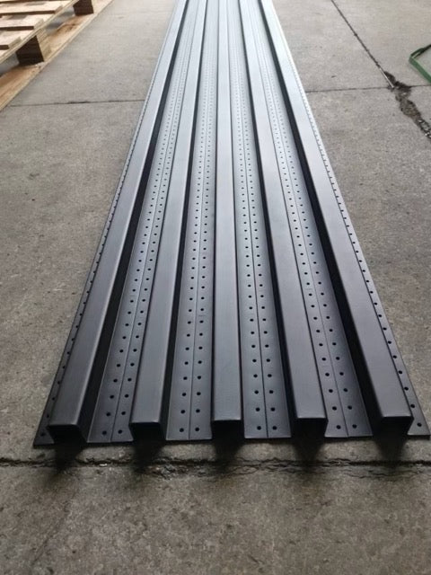10ft Powder Coated Black X Steel Fence Post