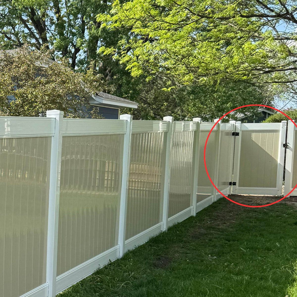 50" Wide White/Tan Vinyl Gate Kit (No Hardware)